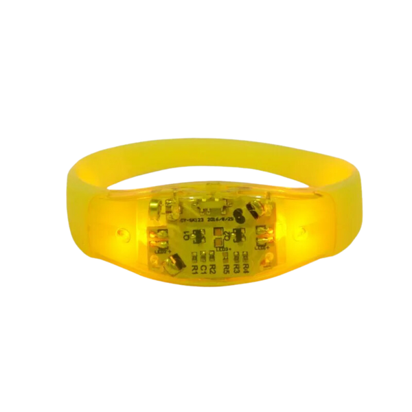 Pulseira de LED Ativada por Som - Amarelo
