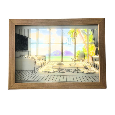 Quadro Vista da Praia - 23 x 17cm  LED 5V USB