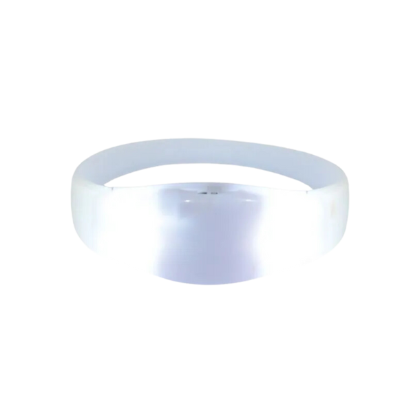 Pulseira de LED Ativada por Som - Branco, Acabamento Leitoso