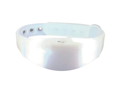 Pulseira de LED Ativada por Som - Branco, Acabamento Leitoso - Ajustavel